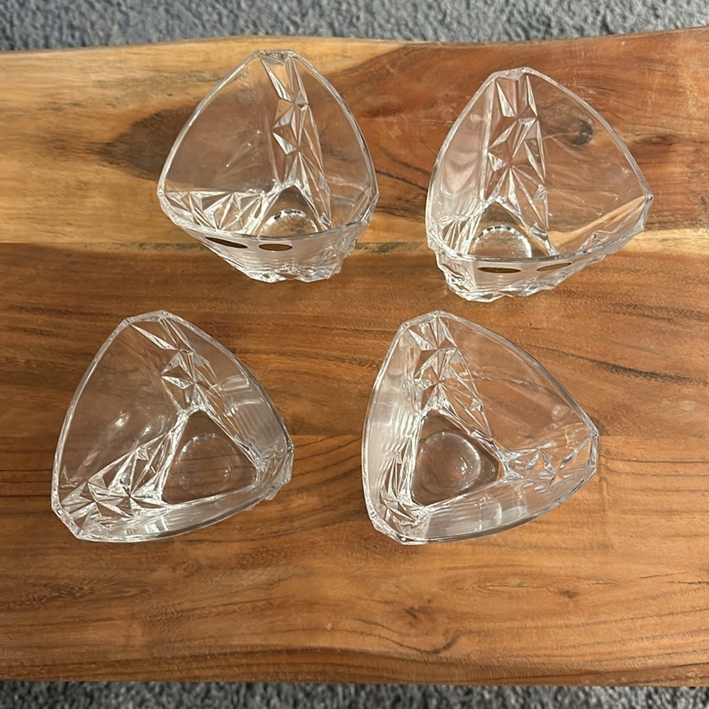 New! Set of 4 Bohemian Czech Republic Lead Crystal Whiskey Glasses - Picture 3 of 4